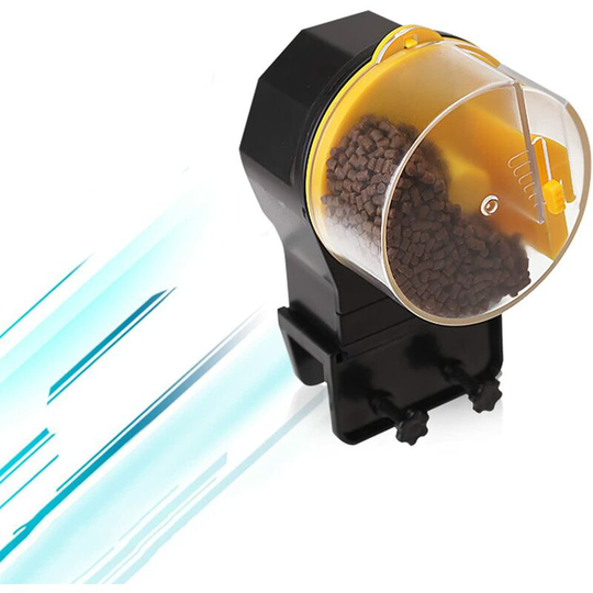 BR-Life Smart Aquarium Fish Feeder, Holiday Aquarium Tank Timer Feeder, Programmable Fish Food Dispenser (Yellow)