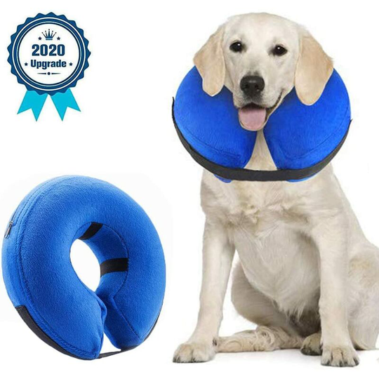 Soekavia - Dog Protective Collar Inflatable Dog Collar Protective Collar Pet Collars Comfortable Adjustable Protective Collar with Velcro (27 * 27CM)