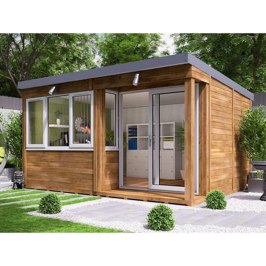 Dunster House Ltd. - Garden Office Helena Right 4.5m x 3.5m - Insulated Home Office Studio Pod Study Room Double Glazing Pressure Treated
