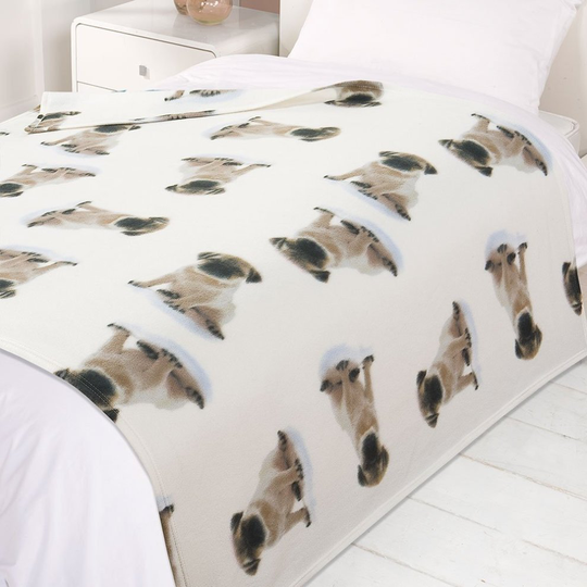 Dreamscene Warm Soft Puppy Dog Fleece Throw Over Blanket, Polyester, Multi-Colour, Single