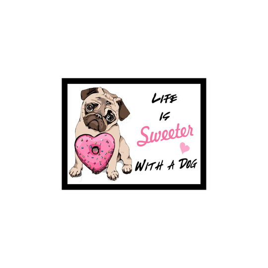 (Pug) GEEZY Large Wooden Bean Bag Cushioned Lap Tray - 44 x 34cm