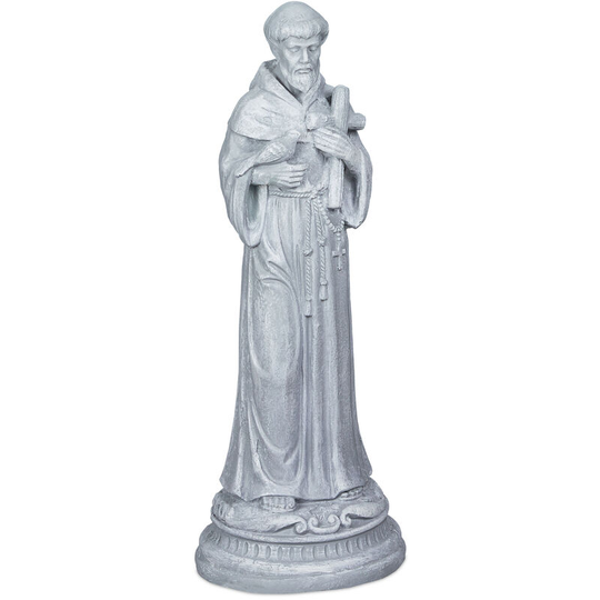 Relaxdays religious garden statue, religious ornament, polyresin sculpture, for garden & balcony, weatherproof, grey