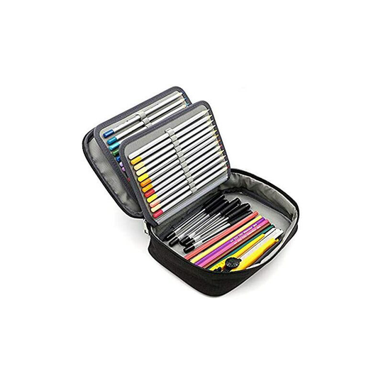 Pencil Bag 72 School Pencil Case Organizer Pencil -Pencils Large Capacity Strong Durable Convenient for Office School Art (Black)