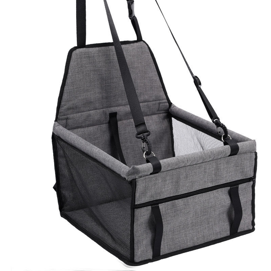 Muff - Pet Car Booster Seat Travel Carrier, Oxford Breathable Folding Soft Washable Travel Bag Black