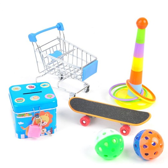 6 bird training toys parrot training toys shopping cart skateboard bell ball parrot intelligent toy parrot