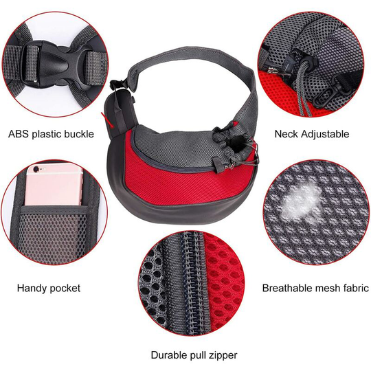 Bearsu - Dog Carrier Bag Adjustable Puppy Cat Shoulder Bag Small Pet Travel Bag Dog Handbag with Breathable Mesh Pouch Portable Dog Satchel for
