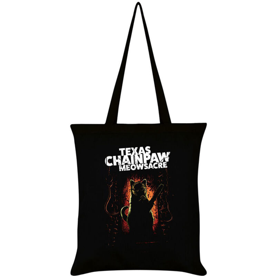 Texas Chainpaw Meowsacre Tote Bag (One Size) (Black/White) - Black/White - Grindstore
