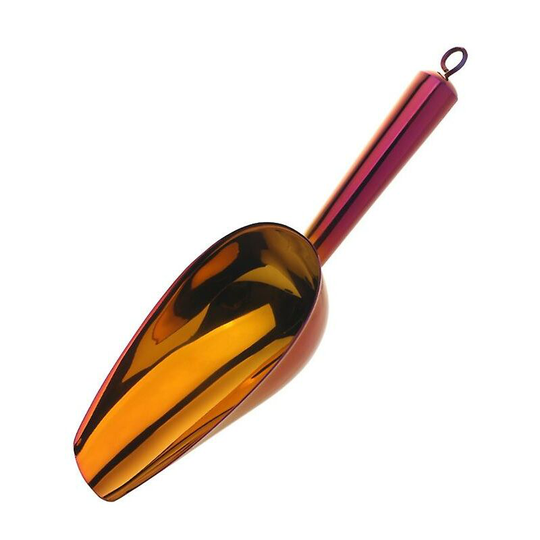 9.8inch Stainless Steel Ice Scraper Spoon Dry Food Flour Candy Spice Scoop Buffet Shovel Wedding Bar Kitchen Utensil Magic red Thsinde