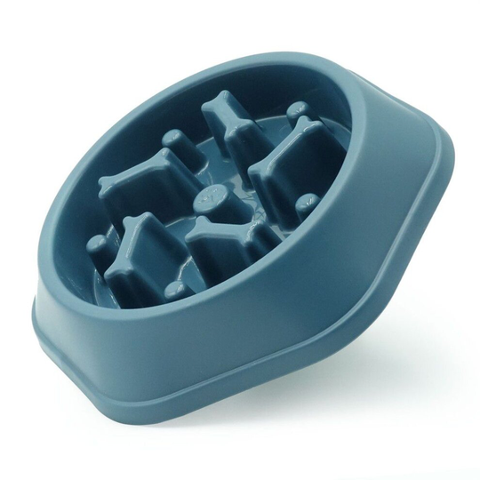 (Blue) Anti-Choking Dog Slow Feeder Bowl Anti-Tumble
