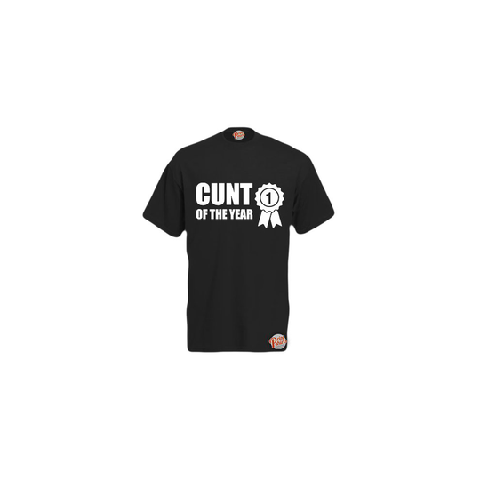 (Black, XXX-Large) Cunt Of The Year! Mens Unisex Funny T-Shirt. Retro Tee