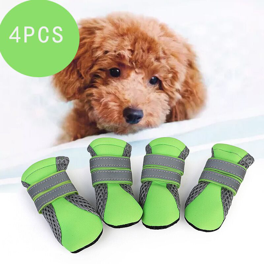 4 Pieces Dog Protective Boots Breathable Dog Shoes Pet Shoes Dog Shoes Walking Shoes xl (Green)