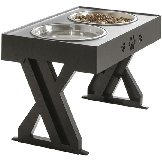 Adjustable Raised Dog Bowl Table with Double Stainless Steel