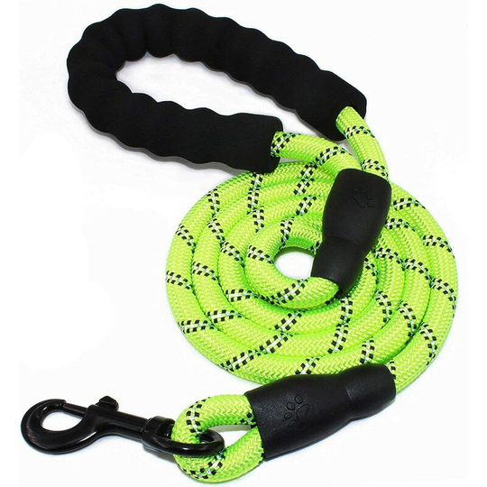1.5m Dog Rope, Dog Rope with Soft Padded Handle and Durable Safety Nylon Reflective Threads for All Size Dogs (Green)