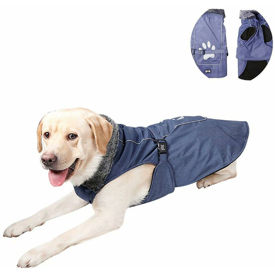 Thsinde - Autumn And Winter Clothing For Pets Reversible Dog Jacket Waterproof Golden Retriever Dogs Clothes Autumn And Winter Clothing Blue Xxl-