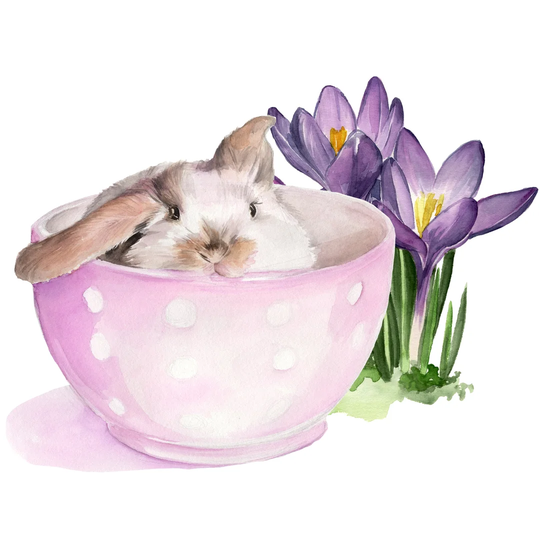 Bunny Crossing II - Wrapped Canvas Art Print