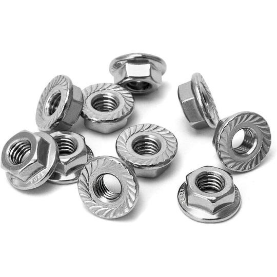 M6 Steel Serrated Flange Hex Nuts 50 Pack