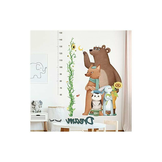 Briday - Wall sticker measuring stick for kids bear rabbit cat wall sticker animals height growth measuring table wall decor baby room living room