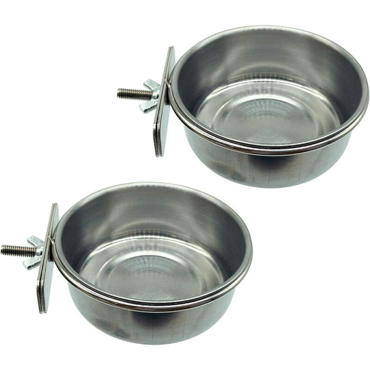 Soekavia - Bird Feeding Dish Cups Parrot Food Bowl Clamp Holder Coop Cup, Bird Cage Water Bowl for Parakeet Aco.ukican Greys Conure Cockatiels