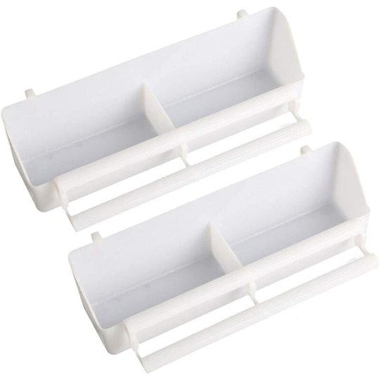 Bird Feeder Cage Indoor Outdoor Bird Feeder Bird Cage Plastic Bird Feeder Parrot Food Water Bowl Parrot Pigeon White 2 Pieces - Litzee