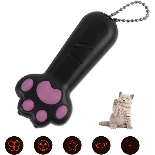 Cat Toy led Pointer, Multifunctional Cat Chasing Toy Battery Powered Pet Cat Exercise Tool, Black - Muff