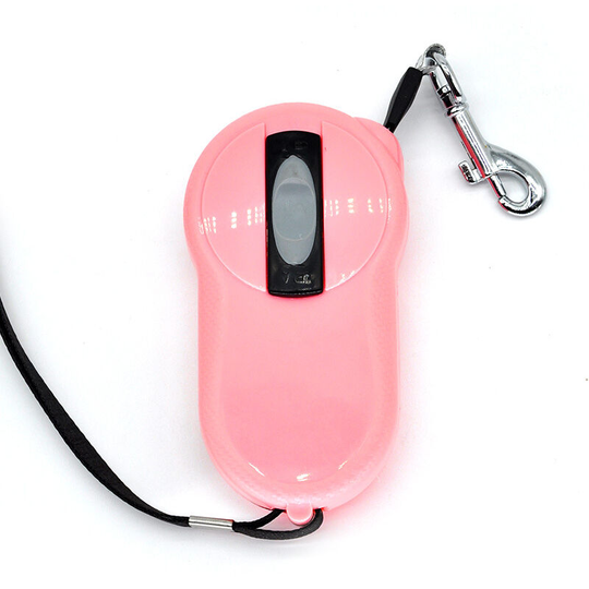 2M 360 ° Tangle Free Retractable Dog Leash Mini Retractable Belt with Brake and Button Lock, Pink