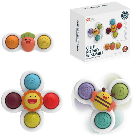 Spinner Toy with Suction Cup Baby Toy Sensory Toy Bath Toy Dimple Toy Spinning Top Toy for Toddler Early Learning Toys Gifts for 1-3 Year Old Boys