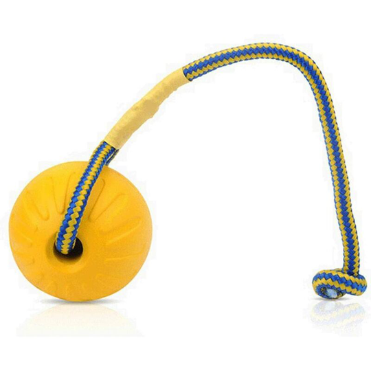 Qersta - Yius Interactive Pet Rope Ball, Outdoor Training Chew Interactive Dog Ball Toys with Carrier Rope, Durable Dog Balls for Small Large Dog