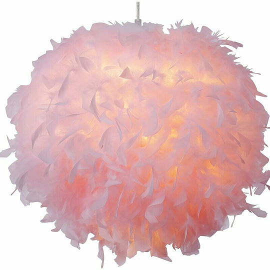 Feather Light Shade | Shade for pendant ceiling lamp, table lamp, floor lamp (20 cm, pink)