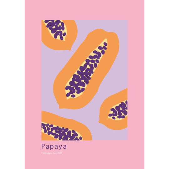 A3 Papaya Wall Print