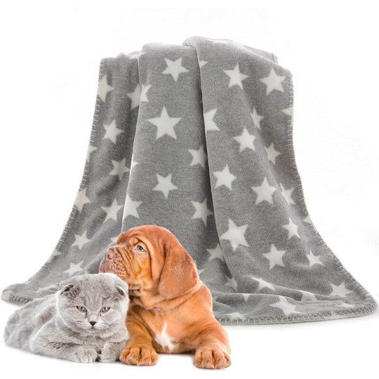 Ultra-Soft Flannel Dog Cat Blanket 75 x 100cm Gray