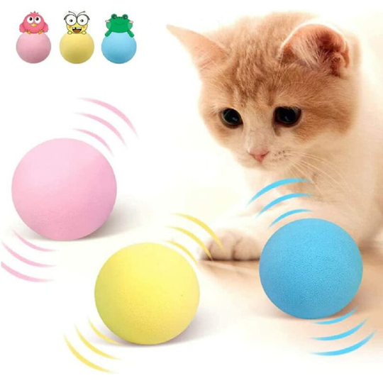 Catnip balls for cats, 3 pcs. 2PCS Smart Trigger Interactive Cat Toys Cat Ball Toy Squeaky Ball Real Pet Calls Cat/Dog Gifts