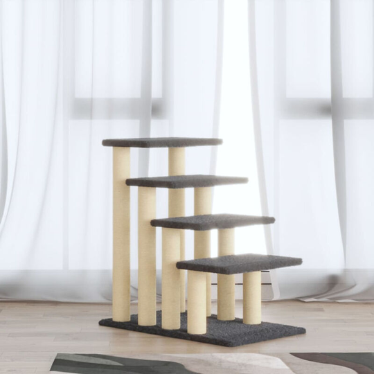 Cat Tree with Sisal Scratching Posts Dark Grey 63 cm