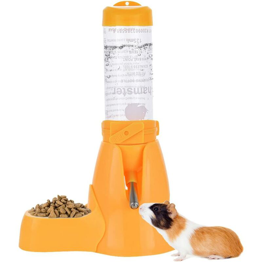 Automatic Pet Bottle Water Dispenser for Hamster Rat Guinea Ferret Rabbit Small Animal (125ml, Yello