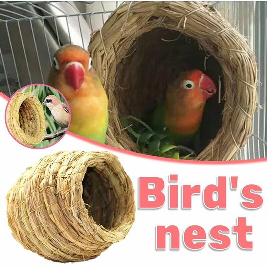 Handmade grass nest for parrots bird nest breeding box tiger skin peony nest hanging hot breeding nest Wenbird