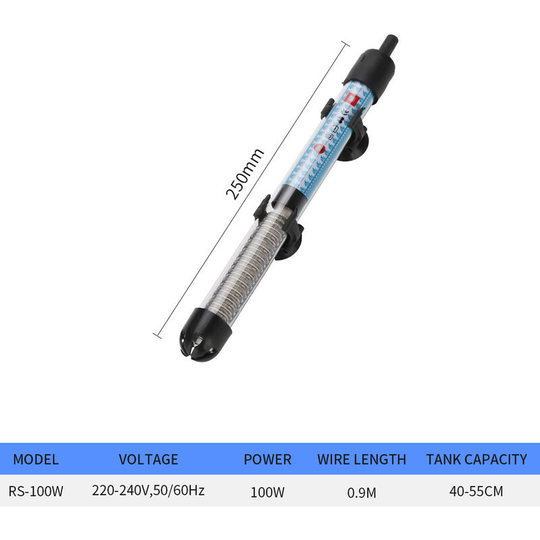 Rs Series Aquarium Heating Rod Thermostatic Rod for Fish Tank (RS-100W)