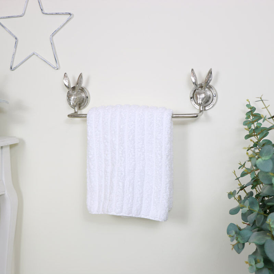 Silver Rabbit Towel Rail - Silver
