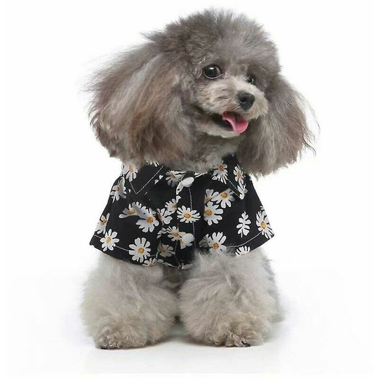 Spring-Summer Pet Dog Clothes Hawaiian Beach Print Shirt Size l (Style 2)