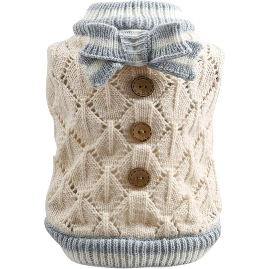 Pet Sweater, Dog Cat Warm Sweater, Warm Winter Dog And Cat Clothes, Comfortable Pet Coat(M, Blue Stripes