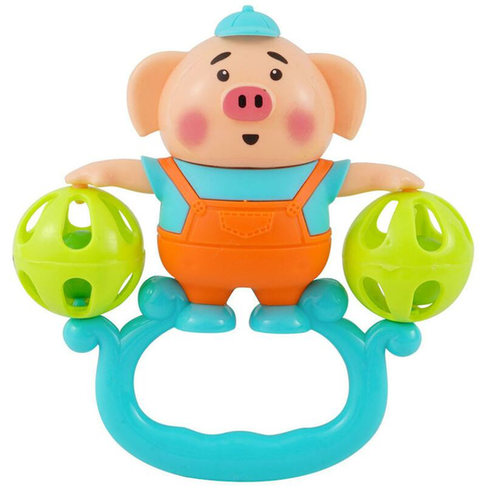 Baby Toy Cartoon Shape Eye-catching Plastic Baby Colorful Rattles