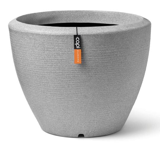 Plant Vase Arc Granite Tapered Low 34x25 cm Ivory Capi Grey
