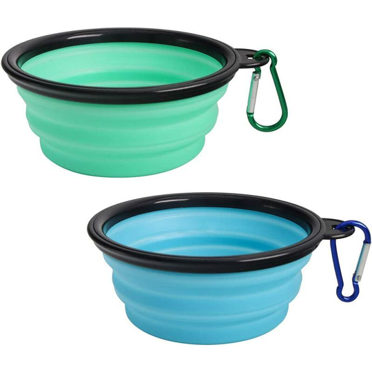 Modou - 2 Collapsible Dog Bowls, Collapsible Silicone Dog Bowls, Travel Bowls for Dogs and Cats, Collapsible Silicone Travel Bowls for Dogs, Light