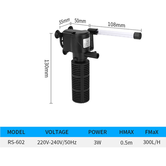 Aquarium Internal Filter Up, Pumps and Filters for Freshwater or Saltwater Aquarium,RS-602,1 Piece