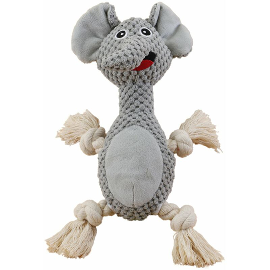 Dog Squeaky Toys Plush Chew Toys Cotton Ropes Stuffed Deer Elephant Bear Frog