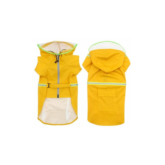 Muff - Pet Raincoat Reflective Large Dog Raincoat Cloak Type Transparent Rain Cap Dog Raincoat Zippered Pet Coat Dog Windproof Raincoat (2XL)