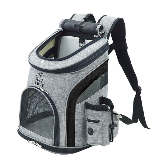 Cat and Dog Pet Travel Backpack Foldable Pet Backpack Breathable Outdoor Pet Backpack (Black Gray)