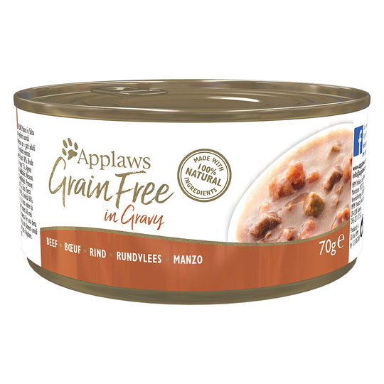 Applaws Cat Food 70g in Gravy - Grain-Free - Beef (24 x 70g)