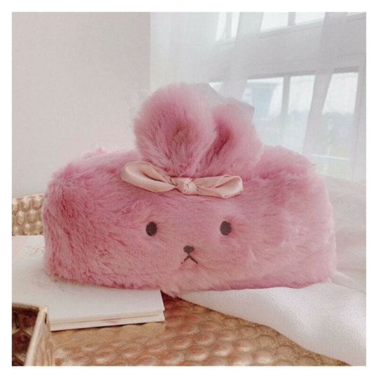 Sun Flowergb - 1pcs Decorative Tissue Holder, Cute Tissue Box Cover, Fluffy Plush Cover, Home Decor, Desk Decoration (Pink, Rectangle), Car