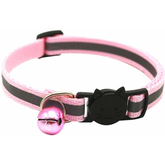 Anti Strangling Cat Collar, 3 Reflective Cat Collar Kitten Collar with Bell and Safety Buckle, for Cats and Puppies (19-32cm)