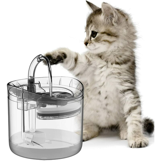 Einemgeld - Cat Fountain Pet Dog Water Dispenser,Clear Large Filtered Cats Drinking Fountains 1.8L,Automatic Waterfall Bowl Indoor Gifts Running Jug