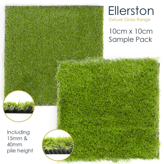 (Sample, 10cm x 10cm) Ashdown Ellerston Premium Artificial Grass Realistic Astro Garden Turf Fake Lawn